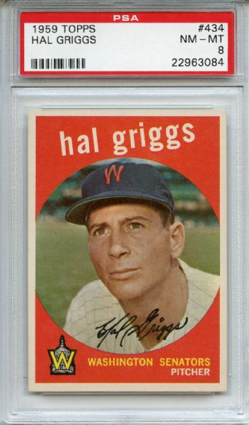 1959 Topps 434 Hal Griggs PSA NM-MT 8