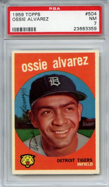 1959 Topps 504 Ossie Alvarez PSA NM 7
