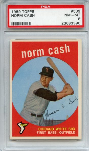 1959 Topps 509 Norm Cash RC PSA NM-MT 8