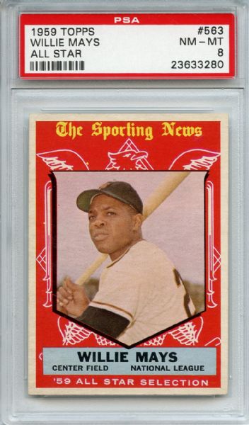 1959 Topps 563 Willie Mays All Star PSA NM-MT 8