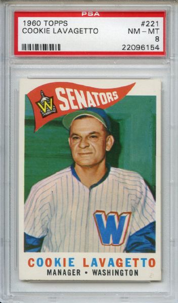 1960 Topps 221 Cookie Lavagetto PSA NM-MT 8