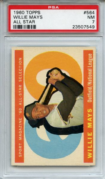 1960 Topps 564 Willie Mays All Star PSA NM 7