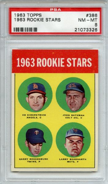 1963 Topps 386 Rookie Stars PSA NM-MT 8