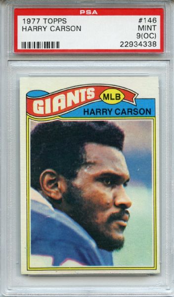 1977 Topps 146 Harry Carson PSA MINT 9 (OC)
