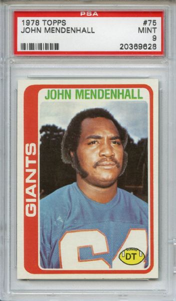 1978 Topps 75 John Mendenhall PSA MINT 9