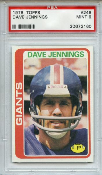 1978 Topps 248 Dave Jennings PSA MINT 9