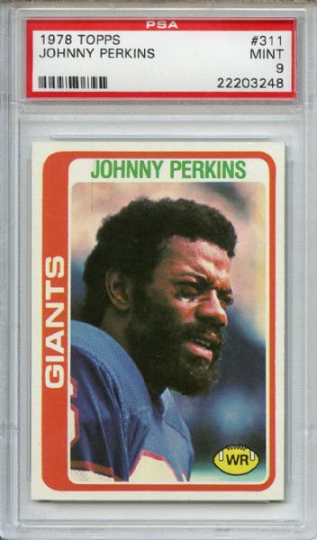 1978 Topps 311 Johnny Perkins PSA MINT 9
