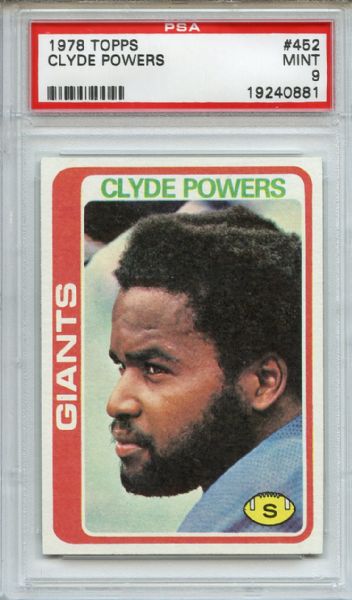 1978 Topps 452 Clyde Powers PSA MINT 9