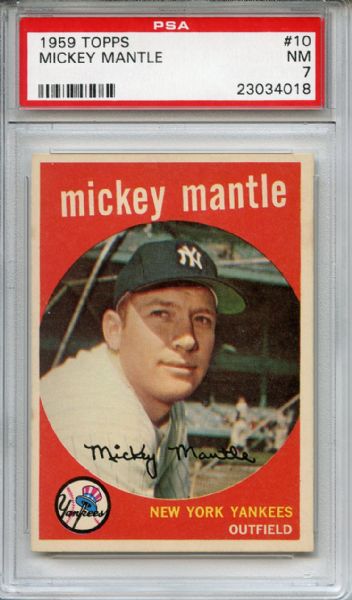 1959 Topps 10 Mickey Mantle PSA NM 7
