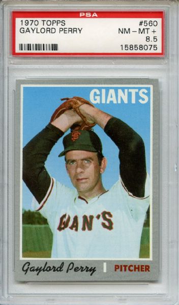 1970 Topps 560 Gaylord Perry PSA NM-MT+ 8.5