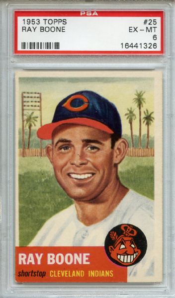 1953 Topps 25 Ray Boone PSA EX-MT 6