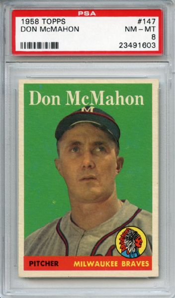 1958 Topps 147 Don McMahon PSA NM-MT 8
