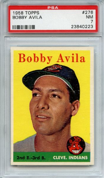 1958 Topps 276 Bobby Avila PSA NM 7