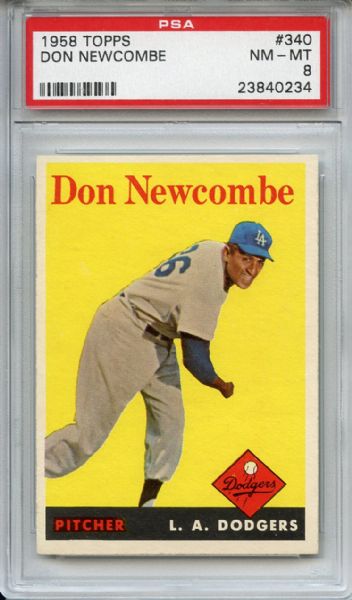 1958 Topps 340 Don Newcombe PSA NM-MT 8