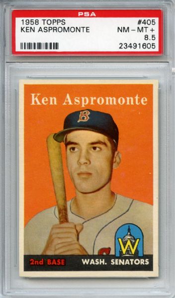 1958 Topps 405 Ken Aspromonte PSA NM-MT+ 8.5
