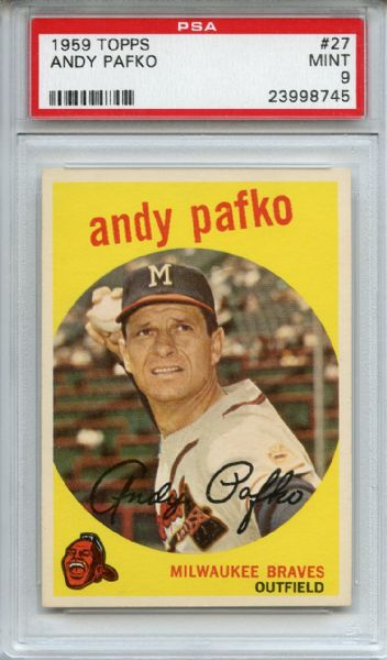 1959 Topps 27 Andy Pafko PSA MINT 9