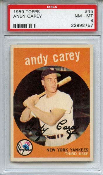 1959 Topps 45 Andy Carey PSA NM-MT 8