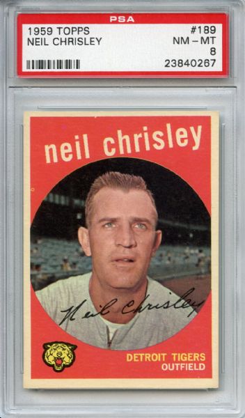 1959 Topps 189 Neil Chrisley PSA NM-MT 8