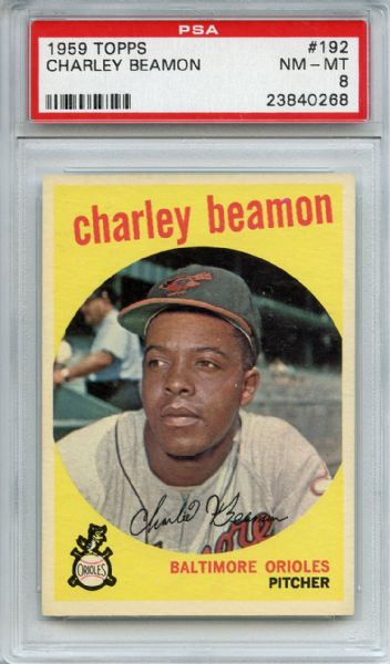 1959 Topps 192 Charley Beamon PSA NM-MT 8