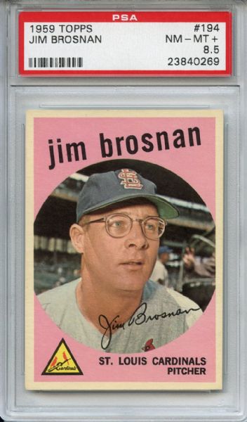 1959 Topps 194 Jim Brosnan PSA NM-MT+ 8.5