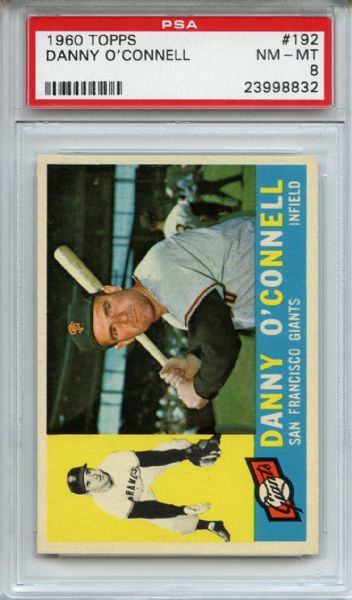 1960 Topps 192 Danny O'Connell PSA NM-MT 8