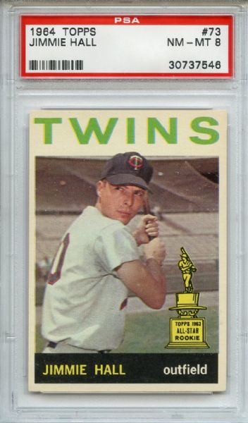 1964 Topps 73 Jimmie Hall PSA NM-MT 8