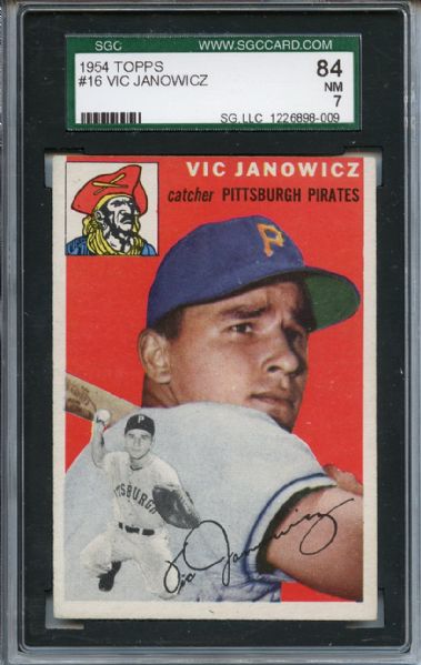 1954 Topps 16 Vic Janowicz SGC NM 84 / 7