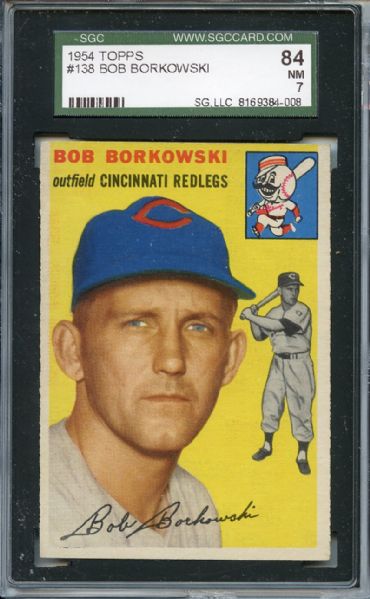1954 Topps 138 Bob Borkowski SGC NM 84 / 7