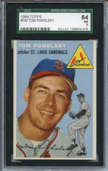 1954 Topps 142 Tom Poholsky SGC NM 84 / 7