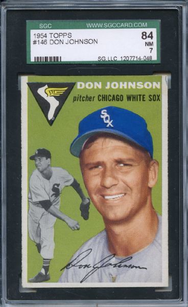 1954 Topps 146 Don Johnson SGC NM 84 / 7