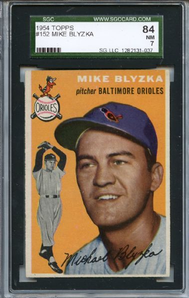1954 Topps 152 Mike Blyzka SGC NM 84 / 7