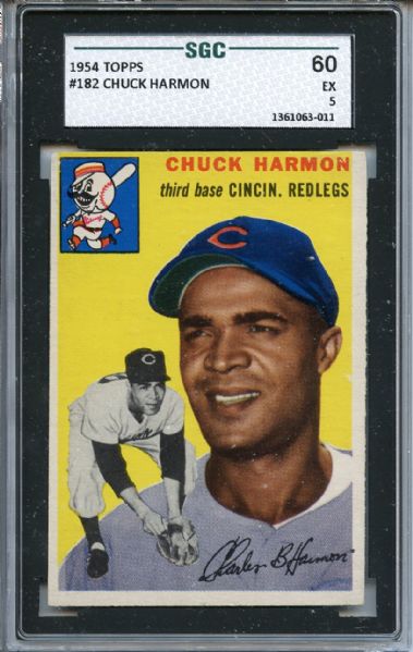 1954 Topps 182 Chuck Harmon SGC EX 60 / 5