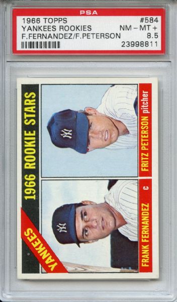 1966 Topps 584 New York Yankees Rookies Fritz Peterson RC PSA NM-MT+ 8.5