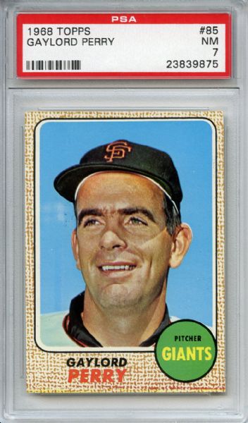 1968 Topps 85 Gaylord Perry PSA NM 7