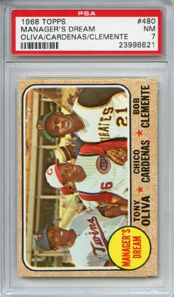 1968 Topps 480 Manager's Dream Clemente PSA NM 7
