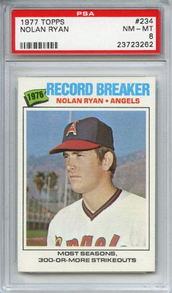 1977 Topps 234 Nolan Ryan Record Breaker PSA NM-MT 8