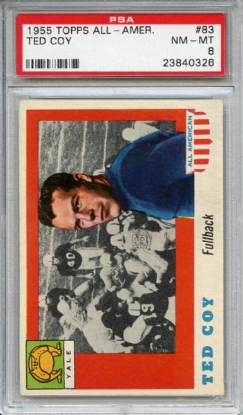 1955 Topps All American 83 Ted Coy PSA NM-MT 8