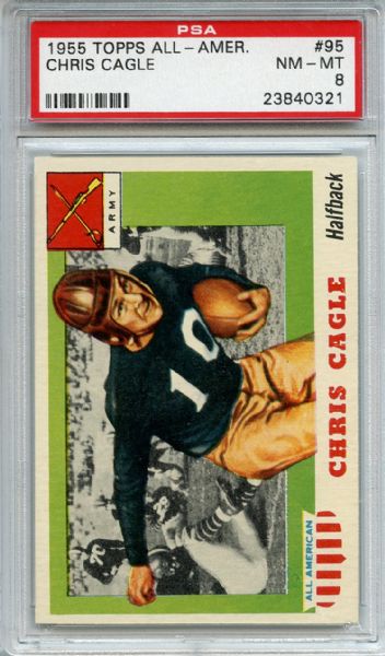 1955 Topps All American 95 Chris Cagle PSA NM-MT 8