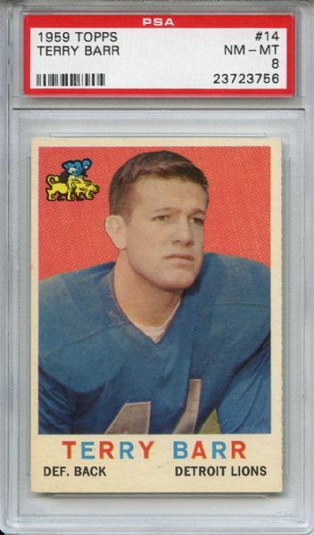 1959 Topps 14 Terry Barr PSA NM-MT 8
