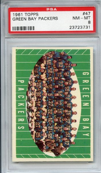 1961 Topps 47 Green Bay Packers PSA NM-MT 8