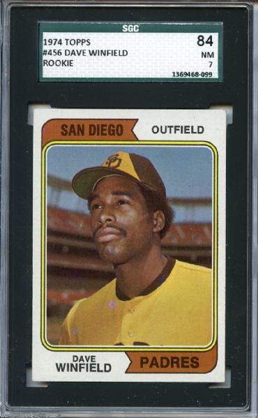 1974 Topps 456 Dave Winfield RC SGC NM 84 / 7