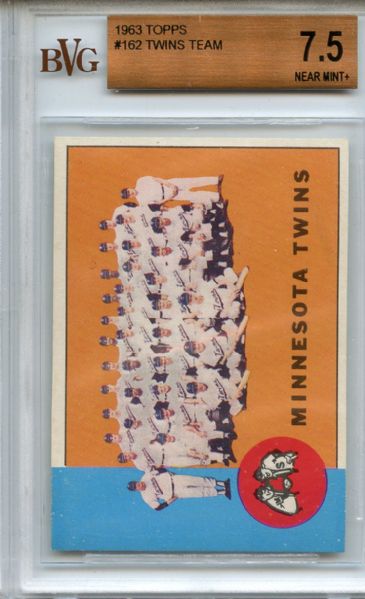 1963 Topps 162 Minnesota Twins Team BVG NM+ 7.5