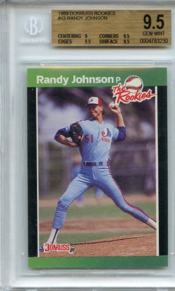 1989 Donruss Rookies 43 Randy Johnson RC BGS GEM MINT 9.5