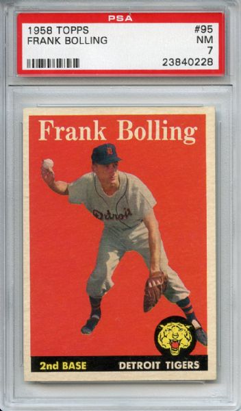 1958 Topps 95 Frank Bolling PSA NM 7