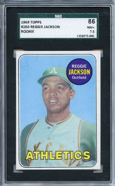 1969 Topps 260 Reggie Jackson RC SGC NM+ 86 / 7.5