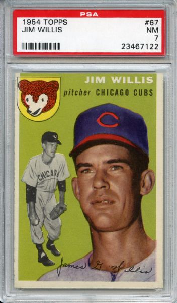 1954 Topps 67 Jim Willis PSA NM 7