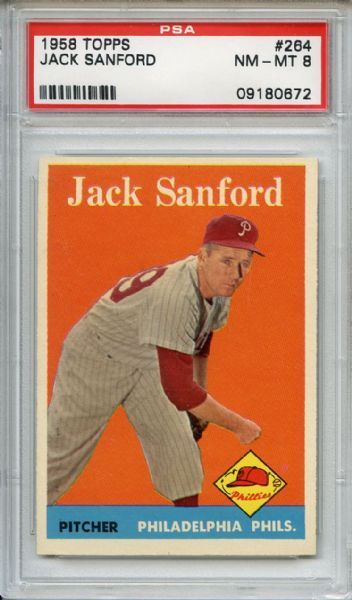 1958 Topps 264 Jack Sanford PSA NM-MT 8