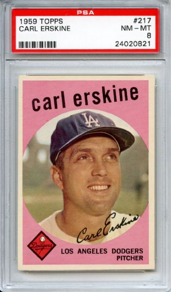 1959 Topps 217 Carl Erskine PSA NM-MT 8