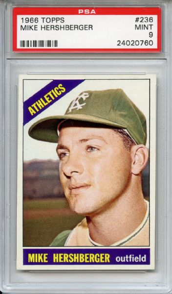 1966 Topps 236 Mike Hershberger PSA MINT 9