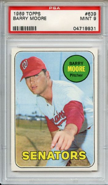 1969 Topps 639 Barry Moore PSA MINT 9